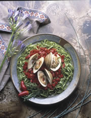 Clams With Red Peppers And Pasta Recipe